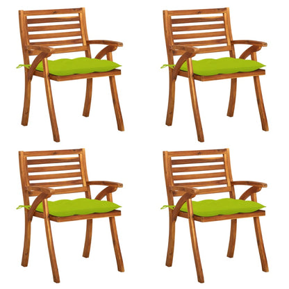 Garden Chairs with Cushions 4 pcs in Solid Acacia Wood