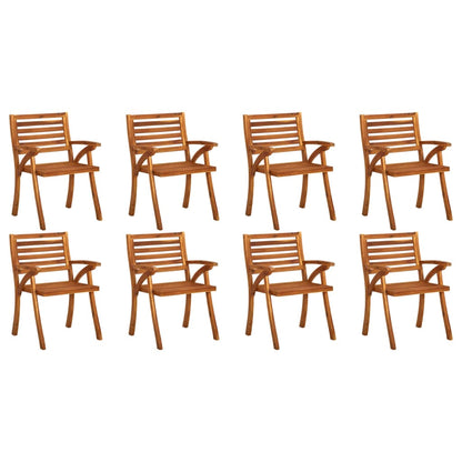 Garden Chairs with Cushions 8 pcs in Solid Acacia Wood