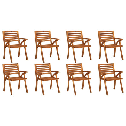 Garden Chairs with Cushions 8 pcs in Solid Acacia Wood