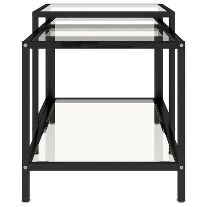 Tavolini 2 pz Trasparenti in Vetro Temperato - homemem39