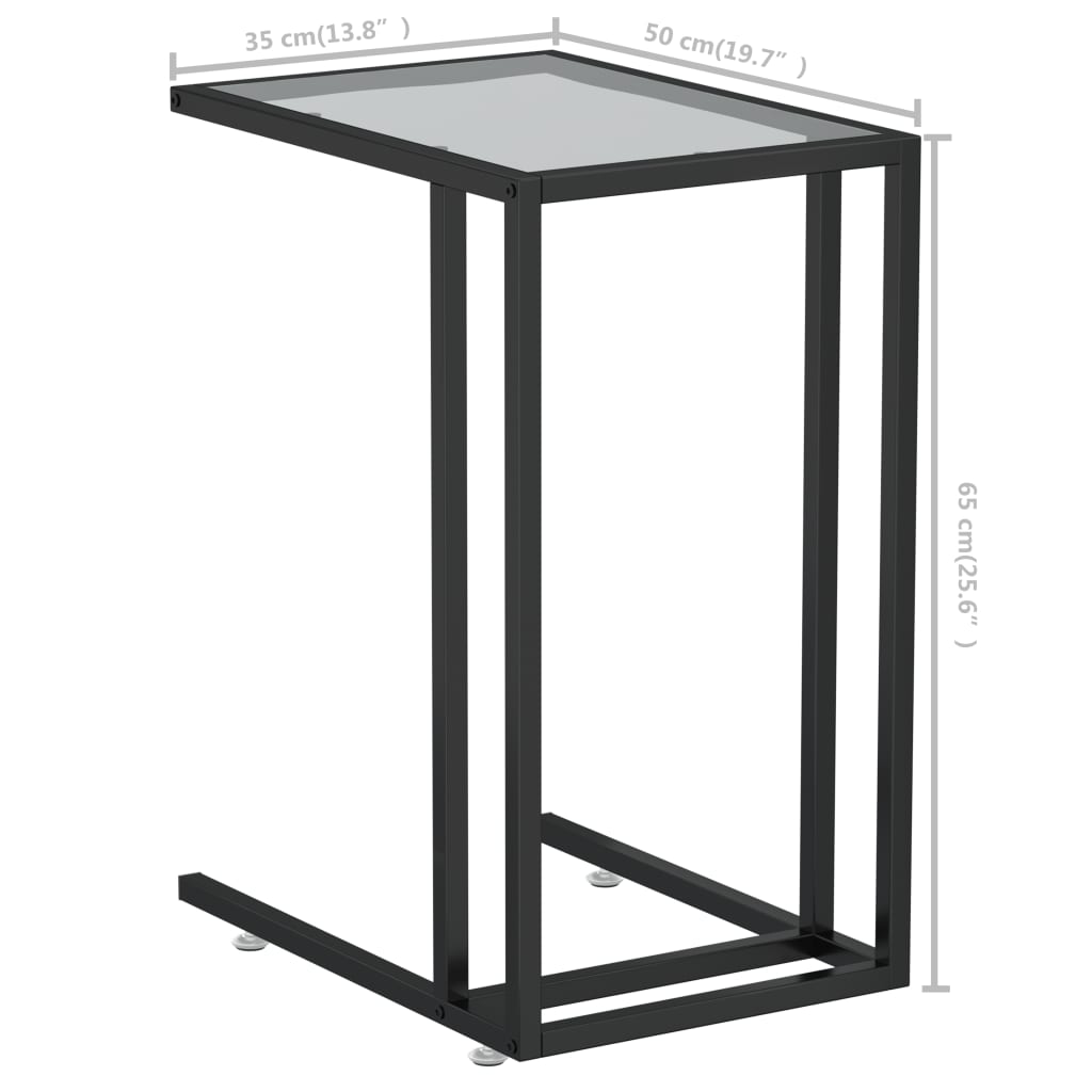Tavolino per Computer Trasparente 50x35x65 cm Vetro Temperato | homemem39