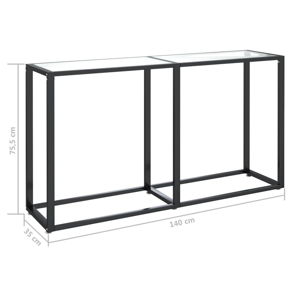 Tavolo Consolle Trasparente 140x35x75,5 cm in Vetro Temperato | homemem39