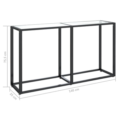 Tavolo Consolle Trasparente 140x35x75,5 cm in Vetro Temperato | homemem39