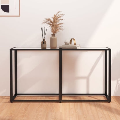Tavolo Consolle Trasparente 140x35x75,5 cm in Vetro Temperato | homemem39