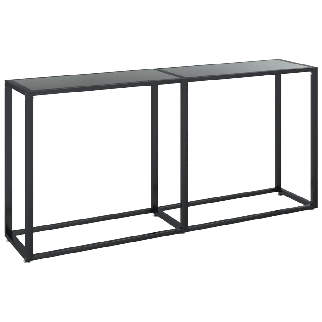 Tavolo Consolle Nero 160x35x75,5 cm in Vetro Temperato | homemem39