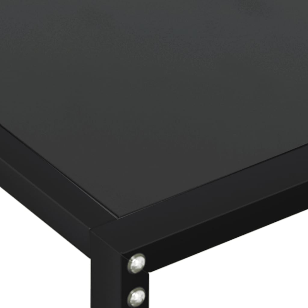 Tavolo Consolle Nero 160x35x75,5 cm in Vetro Temperato | homemem39