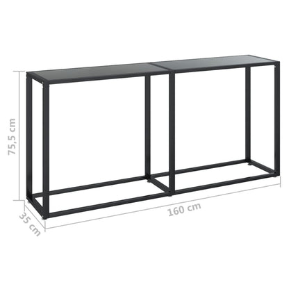 Tavolo Consolle Nero 160x35x75,5 cm in Vetro Temperato | homemem39