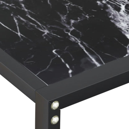 Tavolo Consolle Nero Marmo 160x35x75,5 cm in Vetro Temperato | homemem39