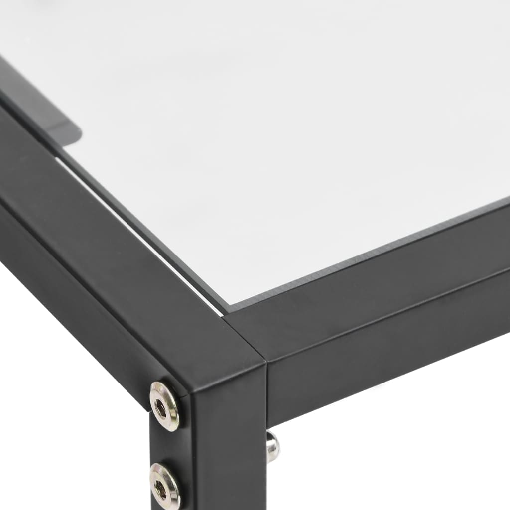Tavolo Consolle Trasparente 180x35x75,5 cm in Vetro Temperato | homemem39