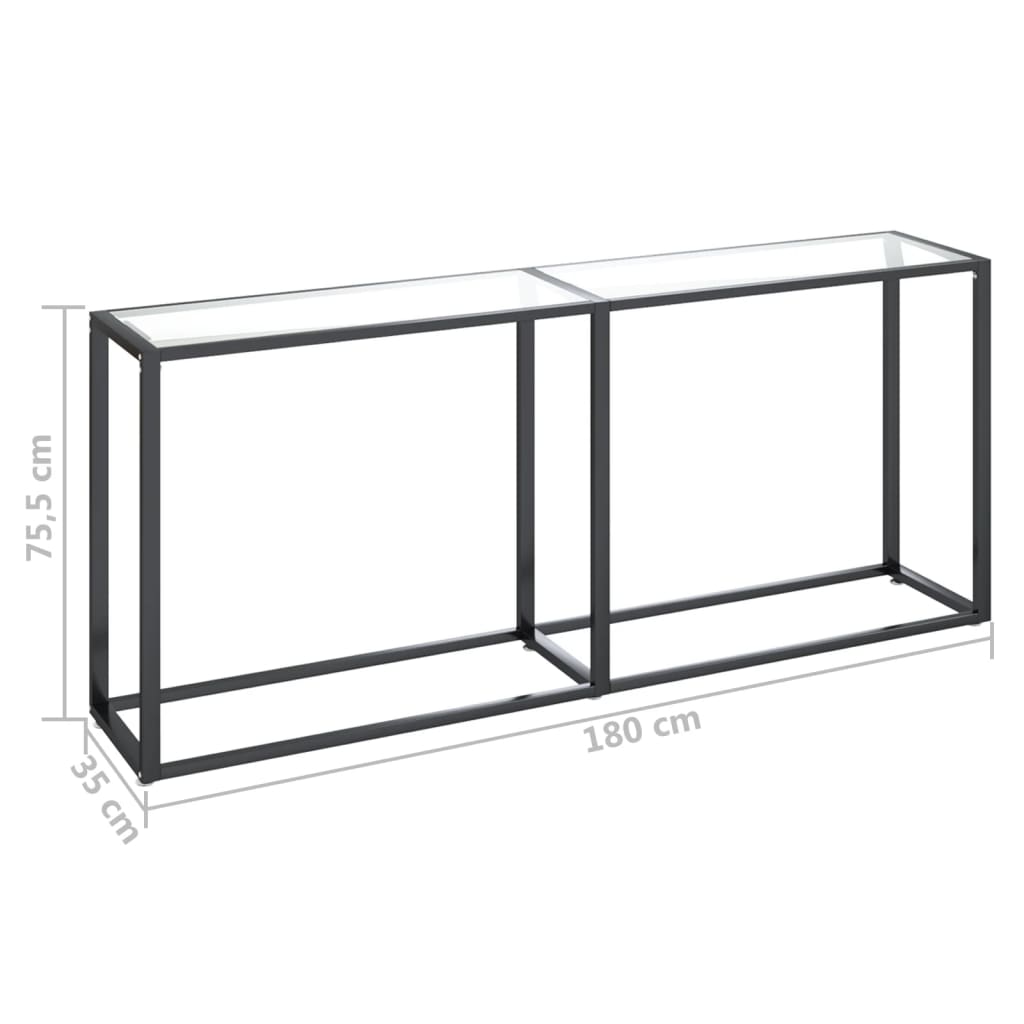 Tavolo Consolle Trasparente 180x35x75,5 cm in Vetro Temperato | homemem39