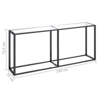 Tavolo Consolle Trasparente 180x35x75,5 cm in Vetro Temperato | homemem39