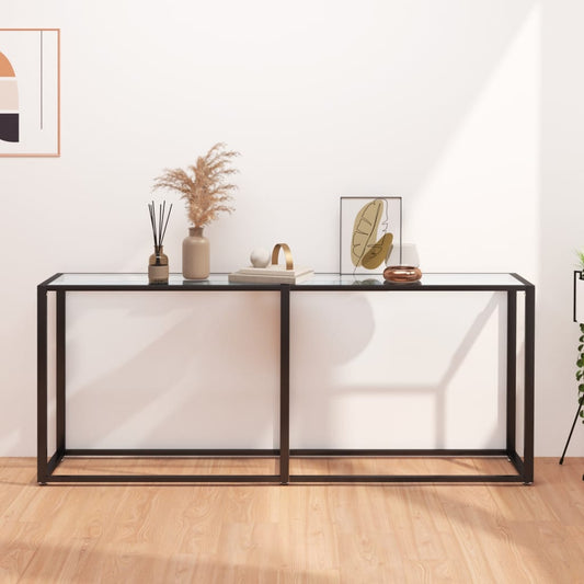 Tavolo Consolle Trasparente 180x35x75,5 cm in Vetro Temperato | homemem39