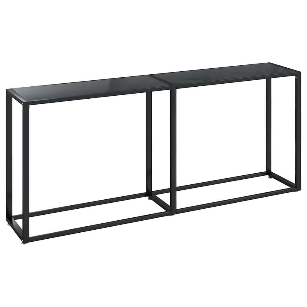 Tavolo Consolle Nero 180x35x75,5 cm in Vetro Temperato | homemem39