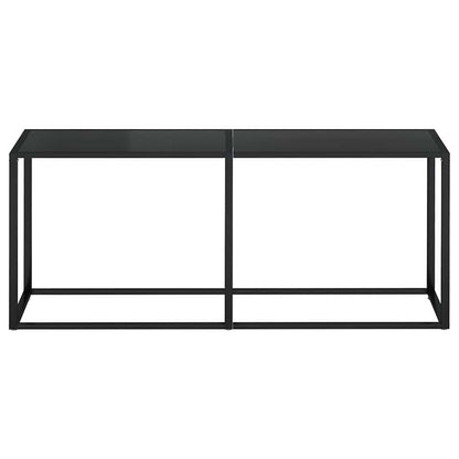 Tavolo Consolle Nero 180x35x75,5 cm in Vetro Temperato | homemem39