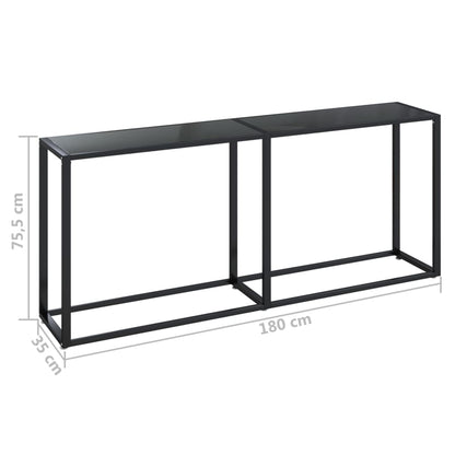 Tavolo Consolle Nero 180x35x75,5 cm in Vetro Temperato - homemem39