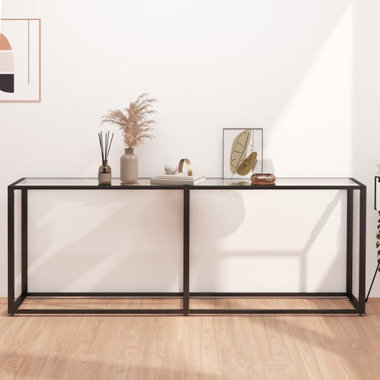 Tavolo Consolle Trasparente 200x35x75,5 cm in Vetro Temperato | homemem39
