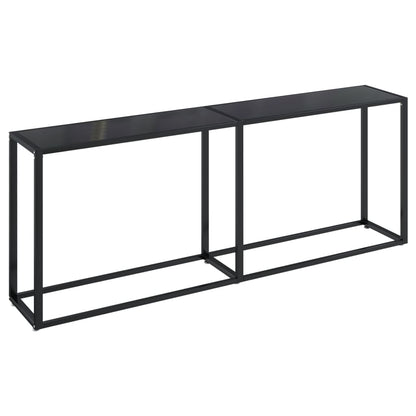 Tavolo Consolle Nero 200x35x75,5 cm in Vetro Temperato - homemem39