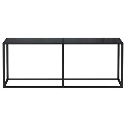 Tavolo Consolle Nero 200x35x75,5 cm in Vetro Temperato | homemem39
