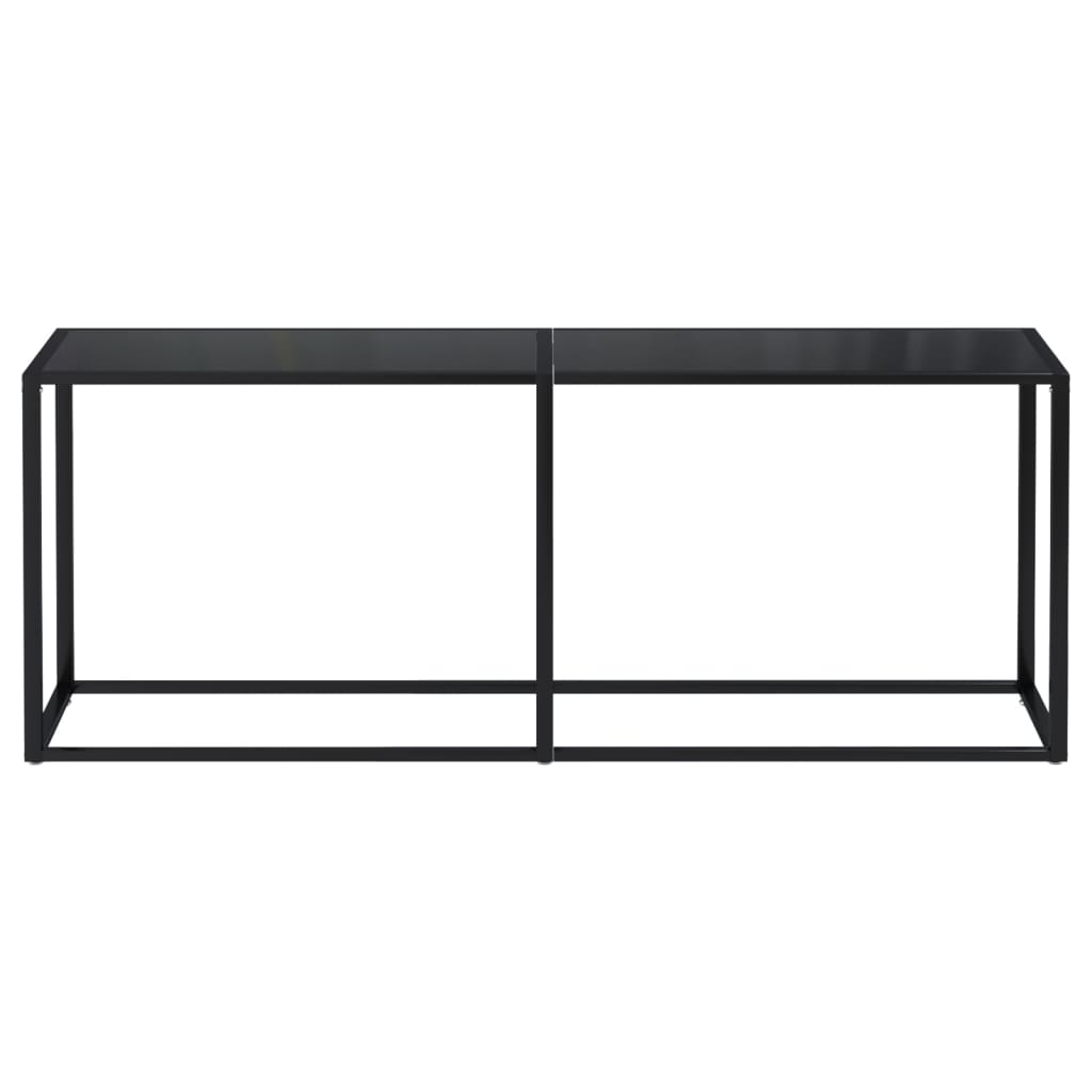 Tavolo Consolle Nero 200x35x75,5 cm in Vetro Temperato - homemem39