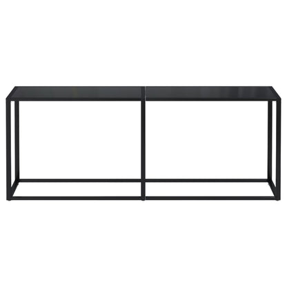 Tavolo Consolle Nero 200x35x75,5 cm in Vetro Temperato - homemem39