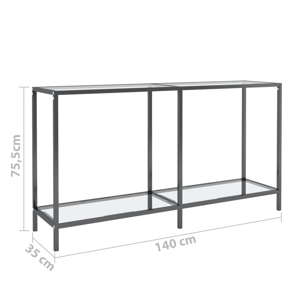 Tavolo Consolle Trasparente 140x35x75,5 cm in Vetro Temperato - homemem39