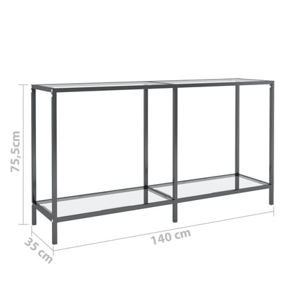 Tavolo Consolle Trasparente 140x35x75,5 cm in Vetro Temperato - homemem39