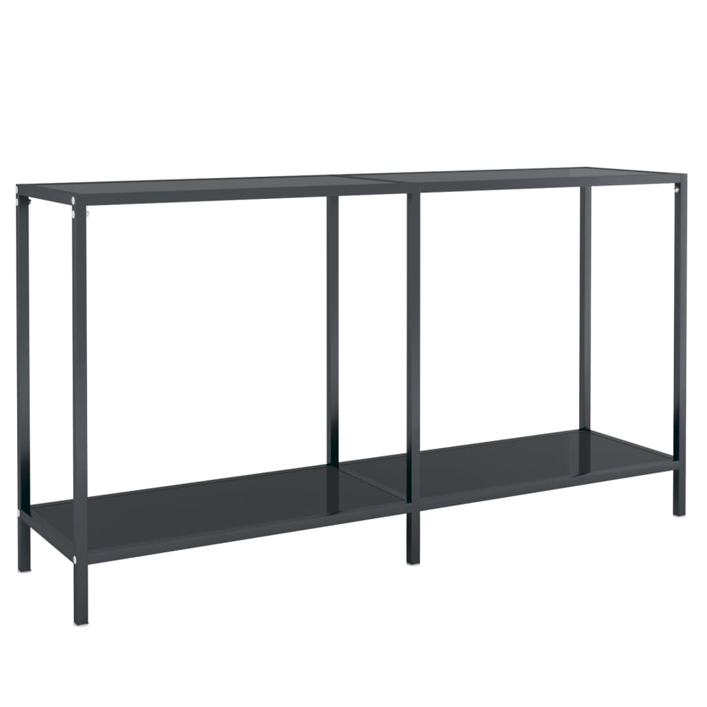 Tavolo Consolle Nero 140x35x75,5 cm in Vetro Temperato | homemem39