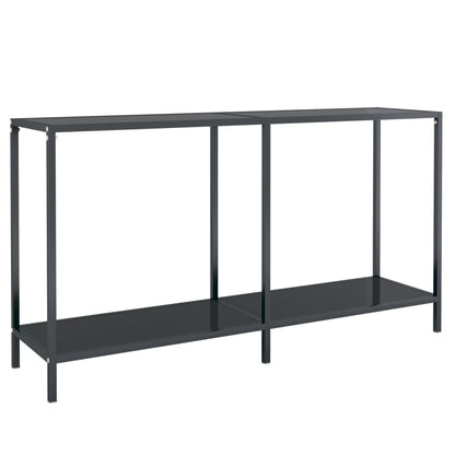Tavolo Consolle Nero 140x35x75,5 cm in Vetro Temperato | homemem39