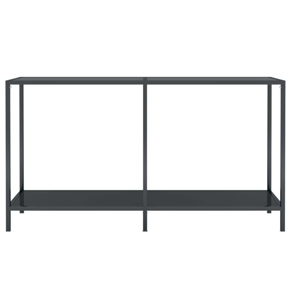 Tavolo Consolle Nero 140x35x75,5 cm in Vetro Temperato | homemem39