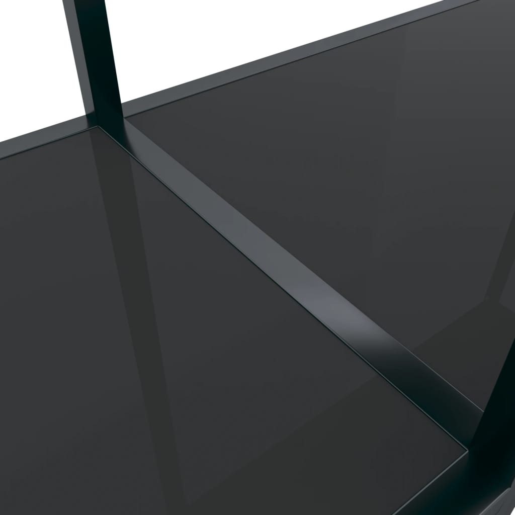 Tavolo Consolle Nero 140x35x75,5 cm in Vetro Temperato | homemem39