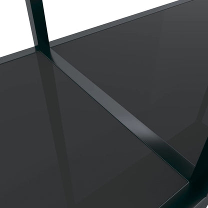 Tavolo Consolle Nero 140x35x75,5 cm in Vetro Temperato | homemem39