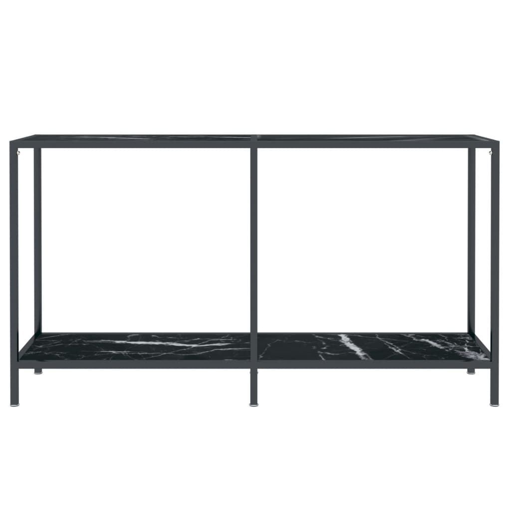 Tavolo Consolle Nero 140x35x75,5 cm in Vetro Temperato | homemem39