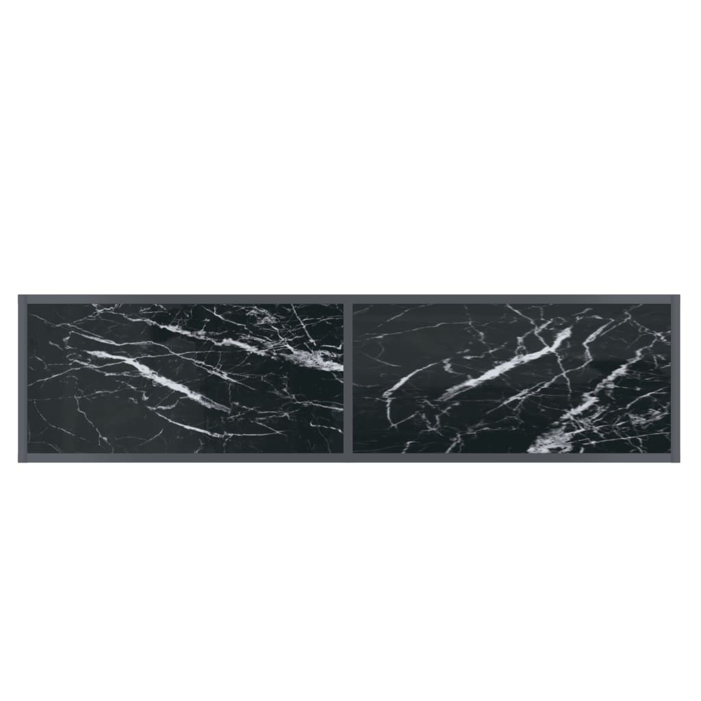 Tavolo Consolle Nero 140x35x75,5 cm in Vetro Temperato | homemem39