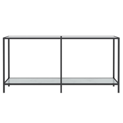 Tavolo Consolle Bianco 160x35x75,5 cm in Vetro Temperato - homemem39