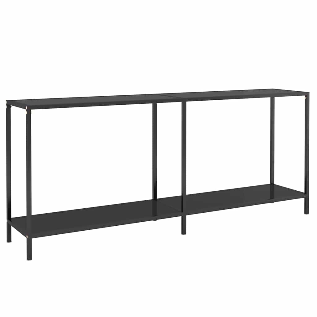 Tavolo Consolle Nero 180x35x75,5 cm in Vetro Temperato | homemem39