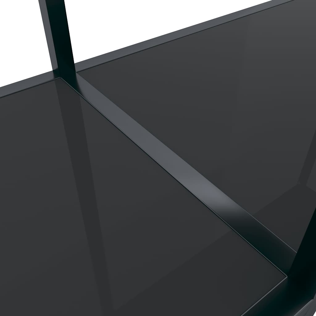 Tavolo Consolle Nero 180x35x75,5 cm in Vetro Temperato | homemem39