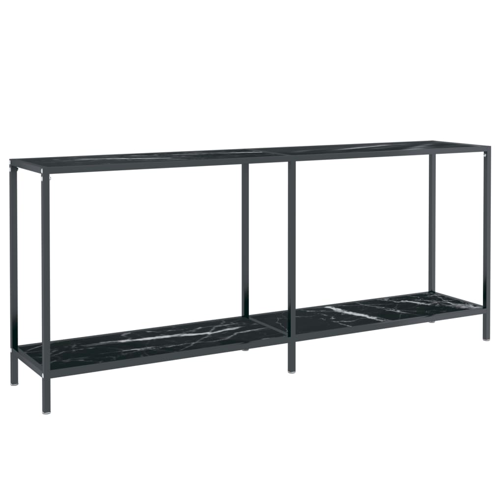 Tavolo Consolle Nero 180x35x75,5 cm in Vetro Temperato | homemem39
