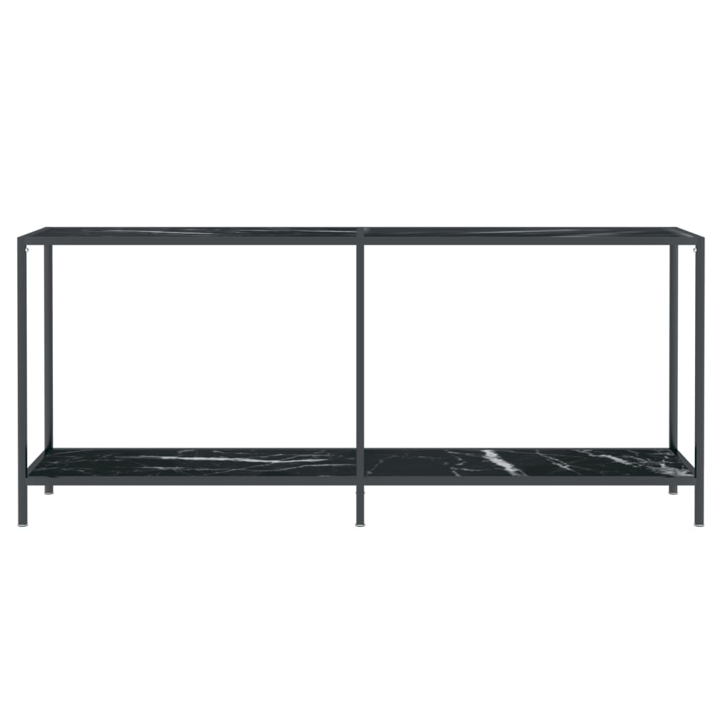 Tavolo Consolle Nero 180x35x75,5 cm in Vetro Temperato | homemem39