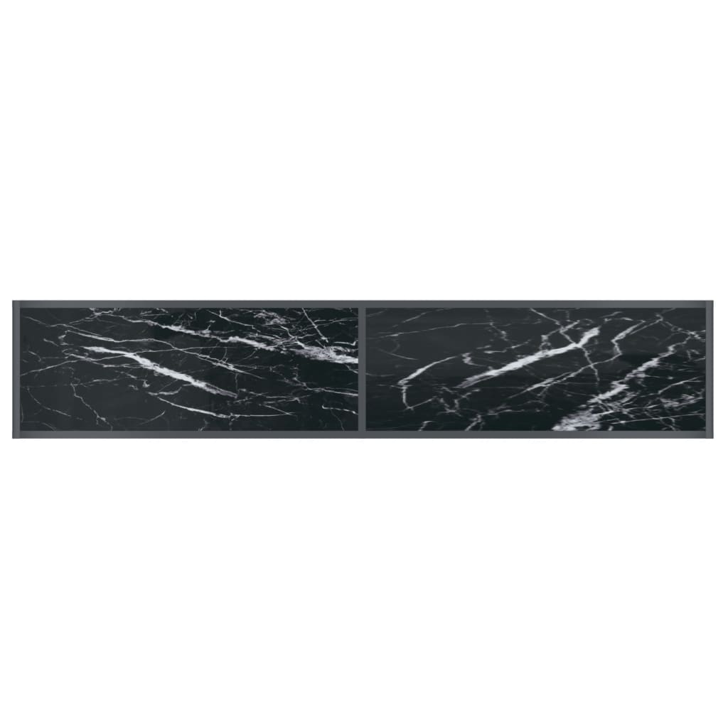 Tavolo Consolle Nero 180x35x75,5 cm in Vetro Temperato | homemem39