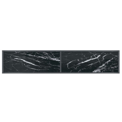 Tavolo Consolle Nero 180x35x75,5 cm in Vetro Temperato | homemem39