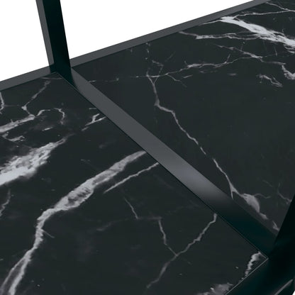 Tavolo Consolle Nero 180x35x75,5 cm in Vetro Temperato | homemem39