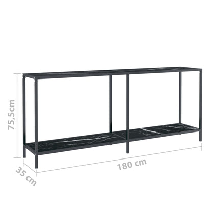 Tavolo Consolle Nero 180x35x75,5 cm in Vetro Temperato | homemem39