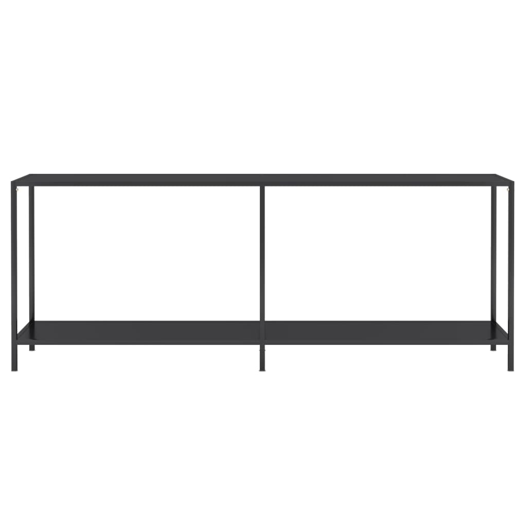 Tavolo Consolle Nero 200x35x75,5 cm in Vetro Temperato - homemem39