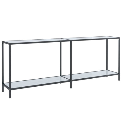 Tavolo Consolle Bianco 200x35x75,5 cm in Vetro Temperato | homemem39