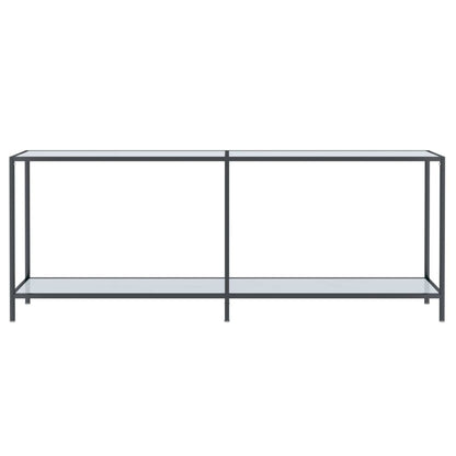 Tavolo Consolle Bianco 200x35x75,5 cm in Vetro Temperato | homemem39
