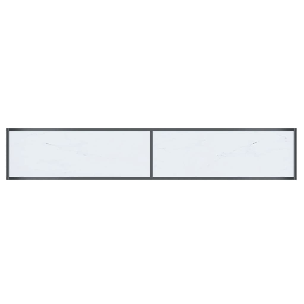 Tavolo Consolle Bianco 200x35x75,5 cm in Vetro Temperato | homemem39