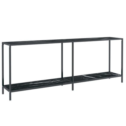 Tavolo Consolle Nero 200x35x75,5 cm in Vetro Temperato | homemem39