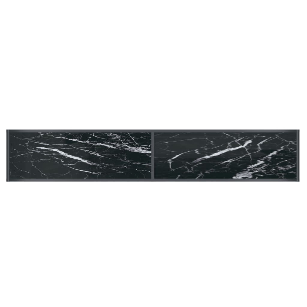 Tavolo Consolle Nero 200x35x75,5 cm in Vetro Temperato | homemem39