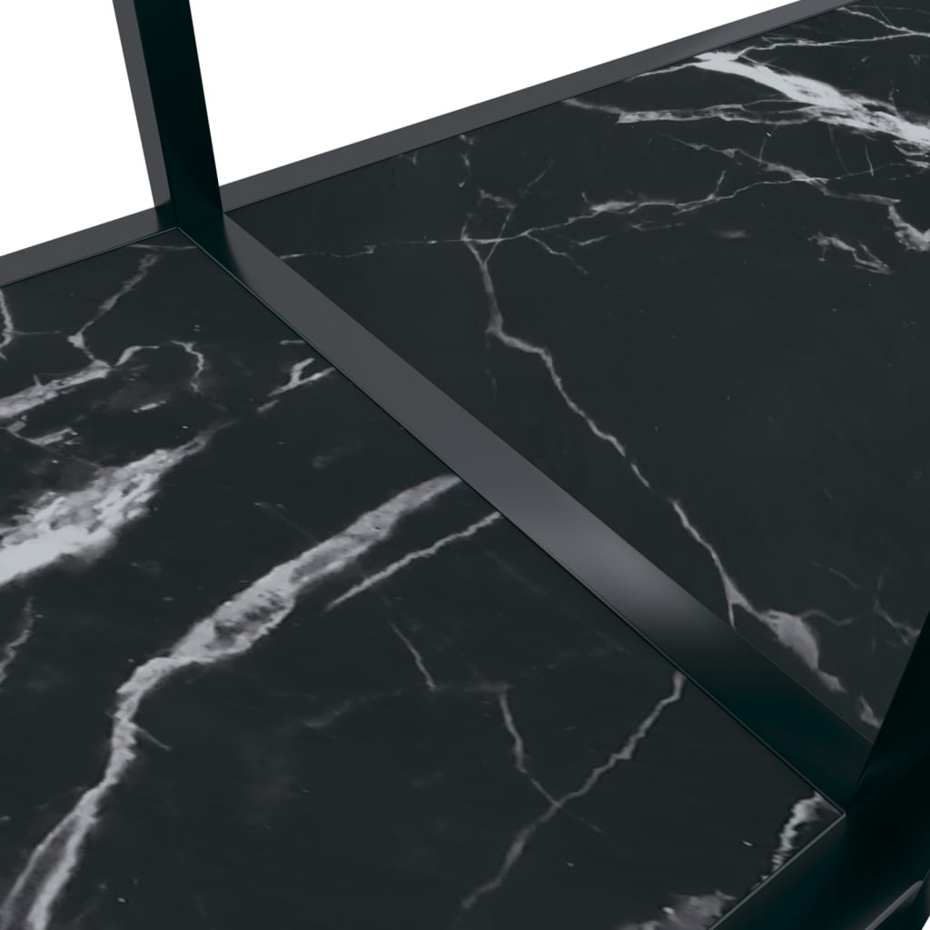 Tavolo Consolle Nero 200x35x75,5 cm in Vetro Temperato | homemem39