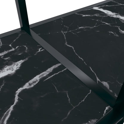 Tavolo Consolle Nero 200x35x75,5 cm in Vetro Temperato | homemem39